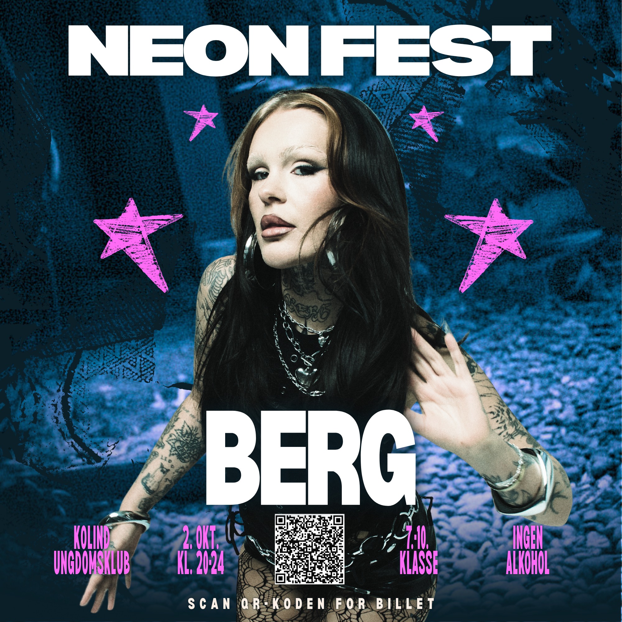 💫 NEON FEST 💫 Live med BERG. Skynd dig at sikre din billet! 🙌