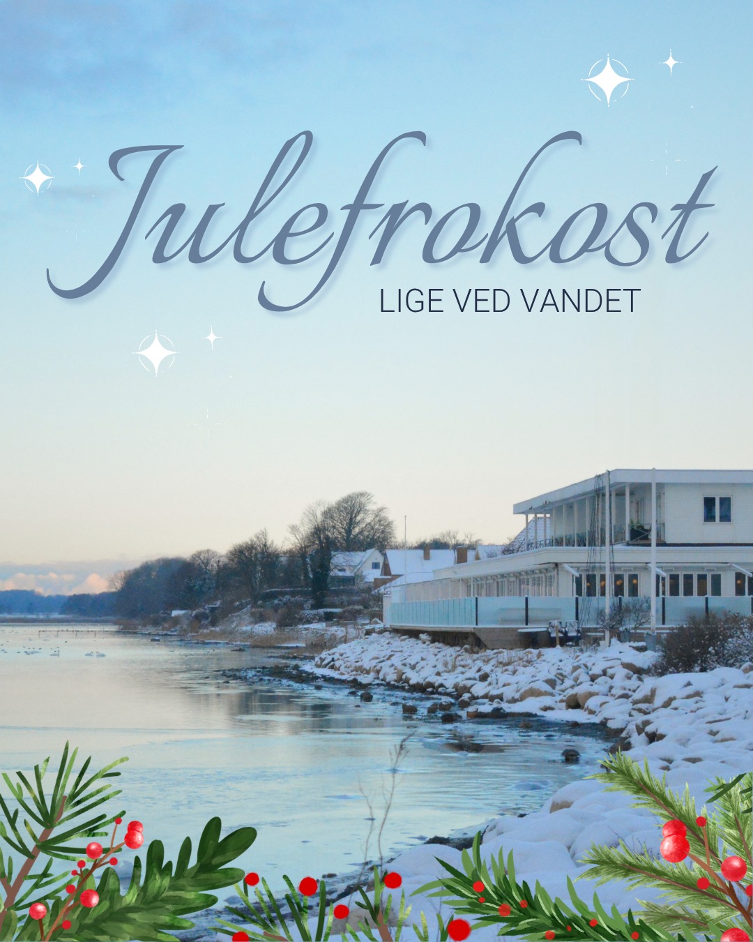 ❄️ OPLEV MAGIEN VED FJORDEN ❄️
De koldere tider begynder at vise sig.
Det er blevet tid til at samle kolleger, venner eller familien og sætte kryds i kalenderen til årets julefrokost.
På Hørby Færgekro skaber vi rammerne for en hyggelig og festlig aften med klassisk julemad, godt selskab, musik, masser af julestemning og Holbæks julelys i horisonten.
- Nyd en stor traditionel julebuffet
- Drikkevarer inkluderet
- Musik og festlig stemning
- Hyggelige rammer ved fjorden
- Mulighed for at forlænge aftenen med en overnatning
Vi har muligheder for julefrokoster for virksomheder og private selskaber. Booking for grupper over 20 personer bedes du kontakte os på info@hfkro.dk
Pris 995,-
Inkluderer julebuffet, musik og fri bar kl. 17–23.
DATOER
27. og 28. november
4., 5., 11. og 12. december
👉 Læs mere på hfkro.dk