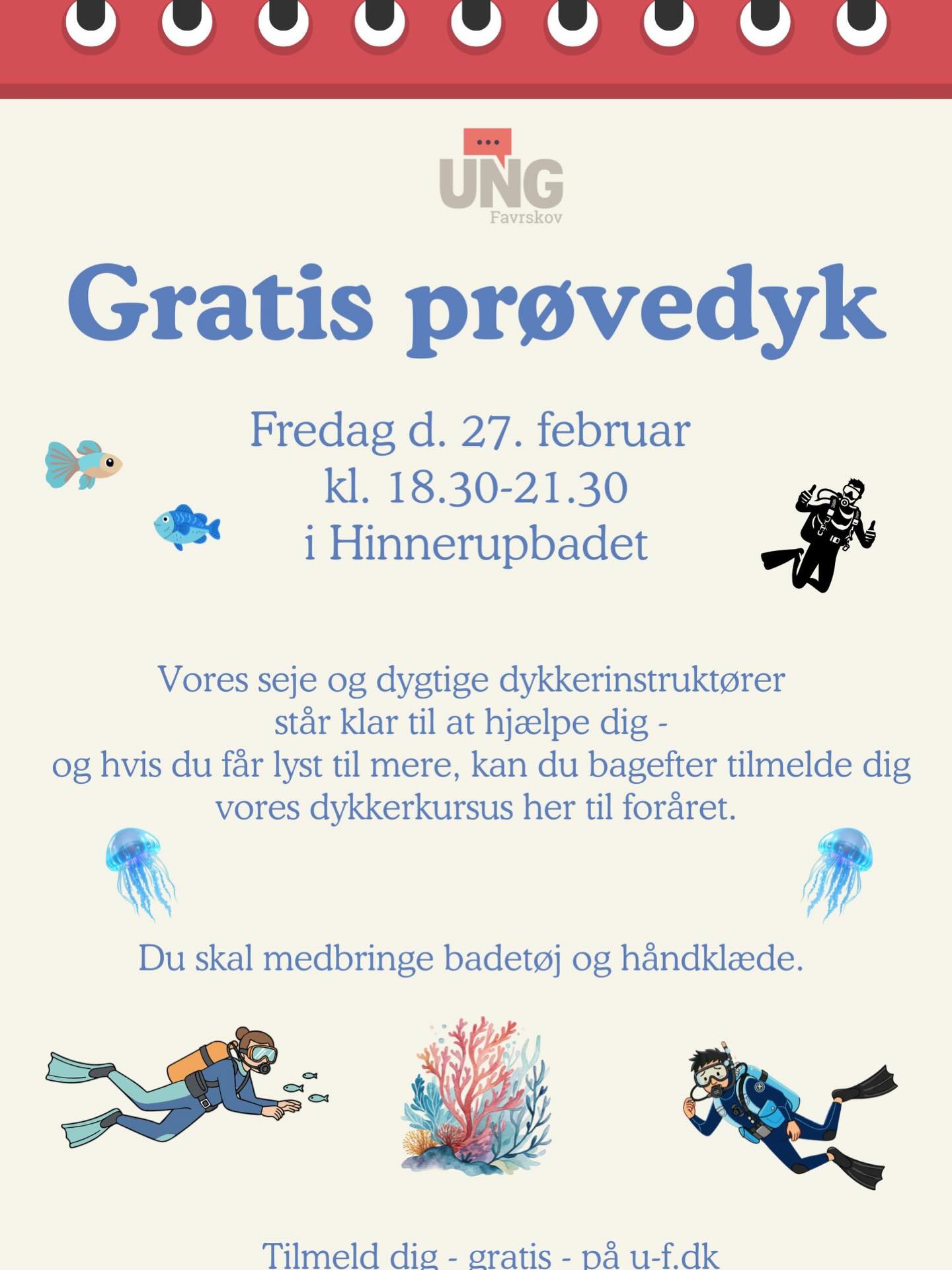 Har du lyst til et gratis prøvedyk - så har du nu muligheden 🤿 tilmeld dig på u-f.dk