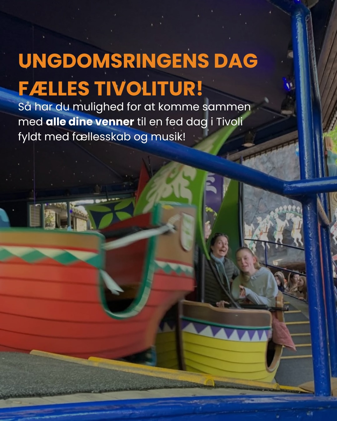 Ungdomsringens dag i Tivoli 2026 🎠
Kom og tilbring en fed dag med alle dine venner i Tivoli fyldt med musik, sjov og fællesskab! 🪘🎻
🗓 Tirsdag d. 12. maj 2026
⏳ Kl. 15.00–21.00
📍 Tivoli, København
💸 Entré & turpas: 224 kr
🚍 Transporten koordinerer vi gennem vores 4 ungdomsklubber, så du skal tilmelde dig den klub, der ligger tættest på dig!
Hvis du er klar på en hyggelig dag med musik og tivoli, er det her lige noget for dig!
Læs mere og tilmeld dig på:
🌐 www.ungfredensborg.dk
𝗟𝗜𝗡𝗞 𝗜 𝗕𝗜𝗢
@ungfredensborg 👈
#Ungfredensborg🧡 #UngdomsringensdagiTivoli