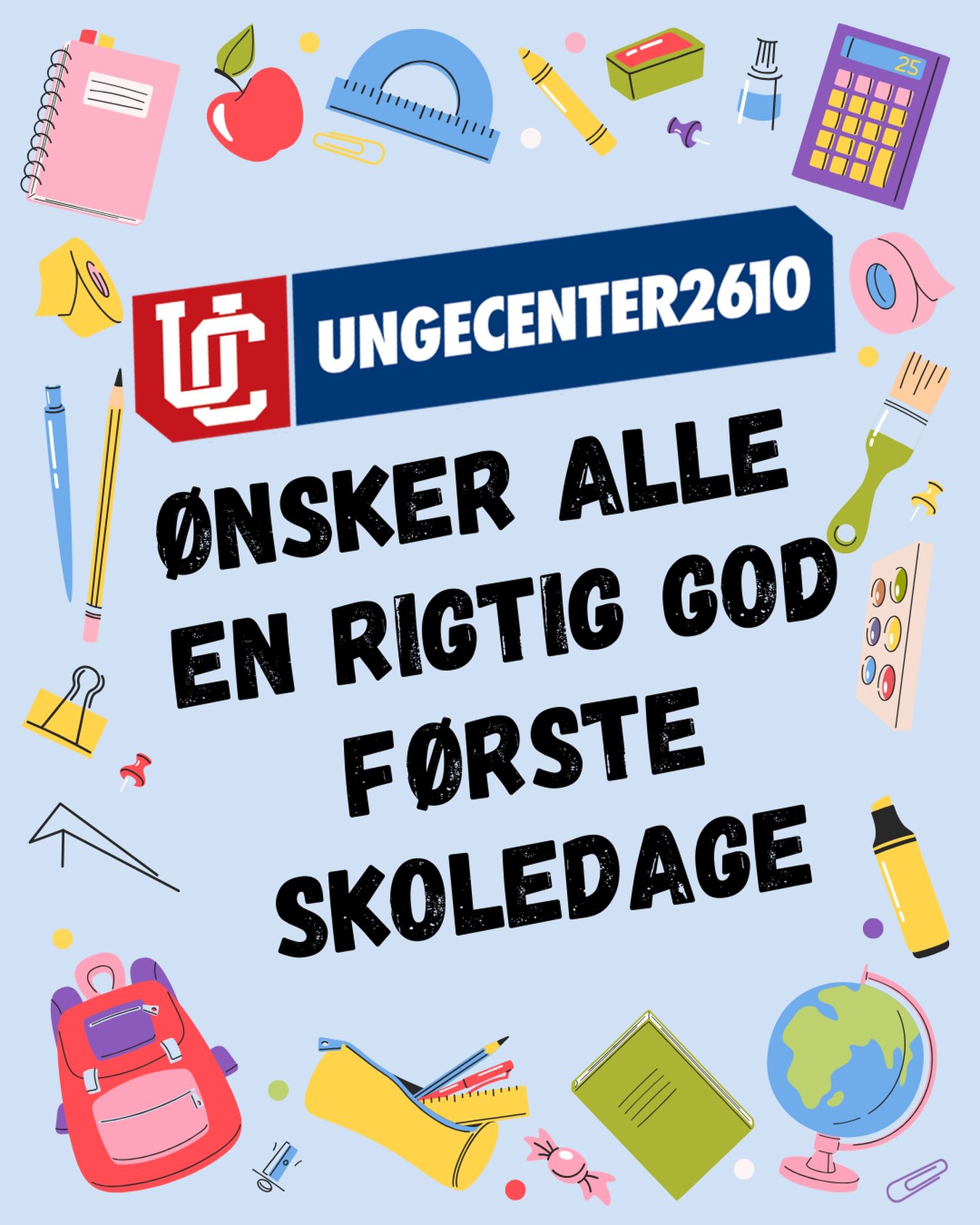 Vi ønsker jer alle en rigtig god første skoledag! 🎒📚
For nogle er det en helt ny start
Ny skole eller ny klasse.
For andre venter nye fag og nye oplevelser.
For jer i 7. klasse betyder det også, at I nu kan gå på Ungdomsskolen og være en del af fritid for unge.
Nogle skal se deres venner igen, mens andre skal lære nye mennesker at kende og få nye venskaber. 💛
Der følger mange følelser og tanker med, og uanset hvad dagen og det nye skoleår bringer, ønsker vi jer en rigtig god start.
Vi glæder os til at møde jer, vi allerede kender – og vi glæder os mindst lige så meget til at møde jer, der er nye. 🌟
Rigtig god første skoledag til jer alle! ❤️
#ung2610 #ungecenter2610